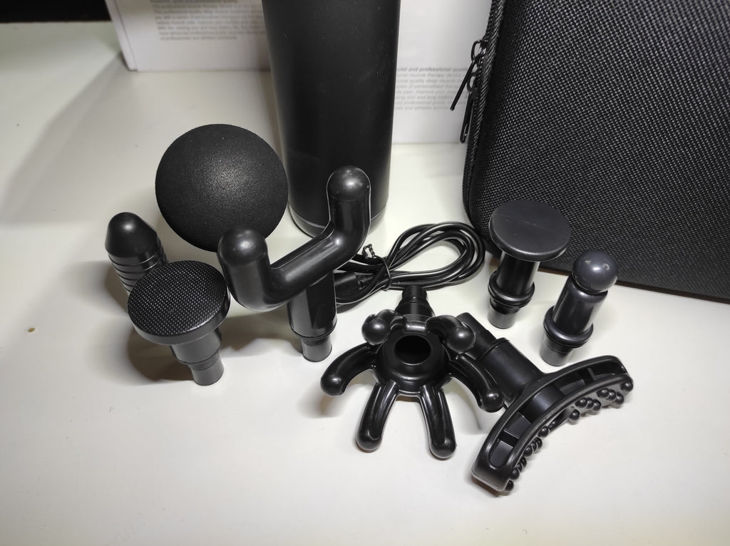 Pistola de masaje grande con maletín + cabezales